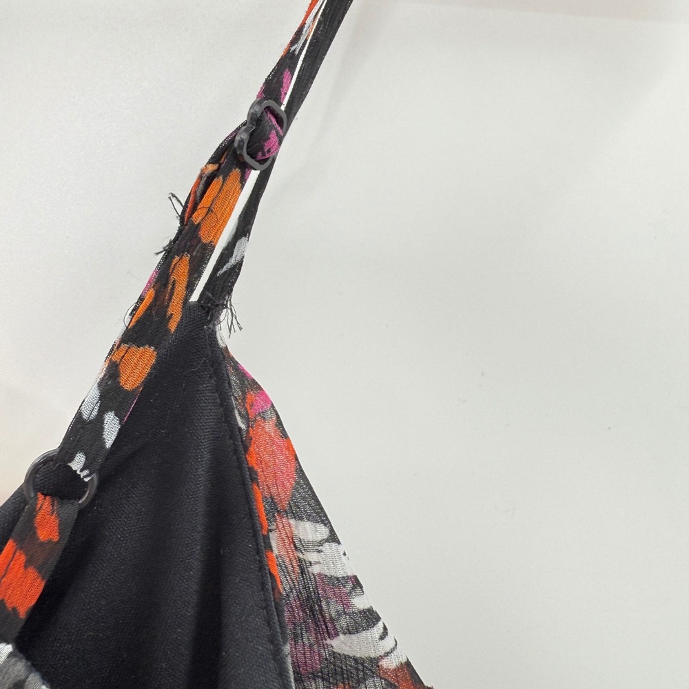 Candies Floral Cami Top Ruffle‎ Trim Sheer Overlay Blouse Summer Small FLAWS - Picture 8 of 10
